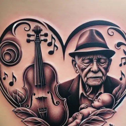 Vater als Trauertattoo: Erinnerung an verstorbene Menschen